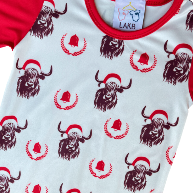 Red Highland Cow Xmas Jumpsuit