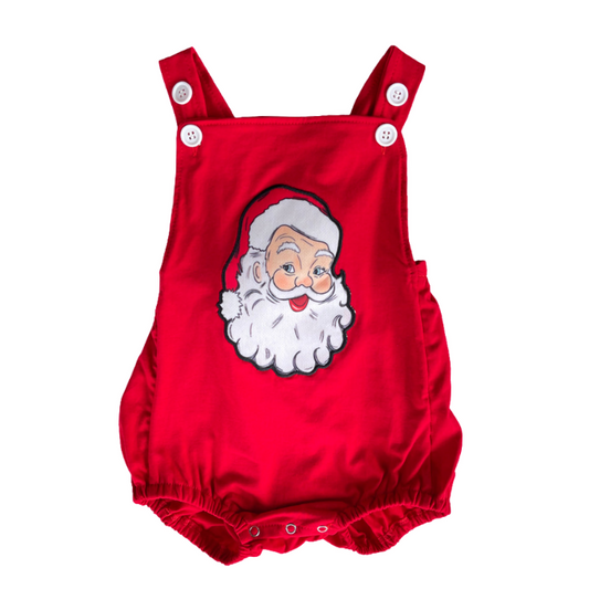 Santa Face Romper - Red