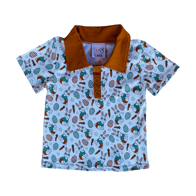 Retro Rabbits Collar Shirt - Tan