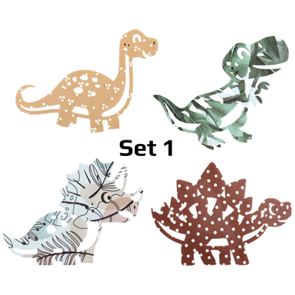 Acrylic Dinosaur Mini Wall Plaques - Set of 4