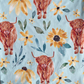 Sunflower Highland Cow Minky Blanket