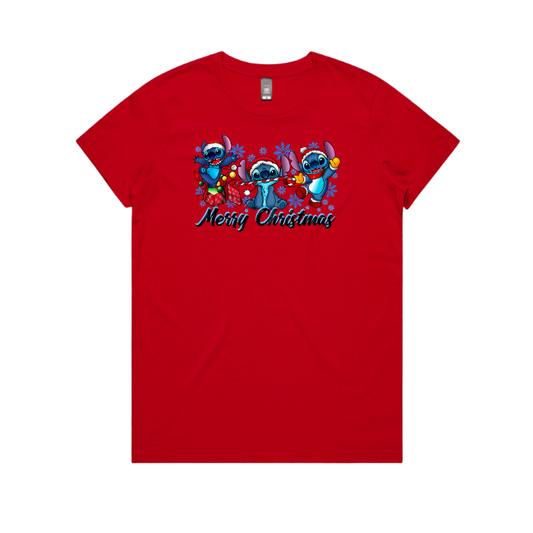 Merry Christmas Stitch Women's T-shirt