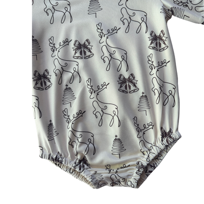 Brown Deer Christmas Romper