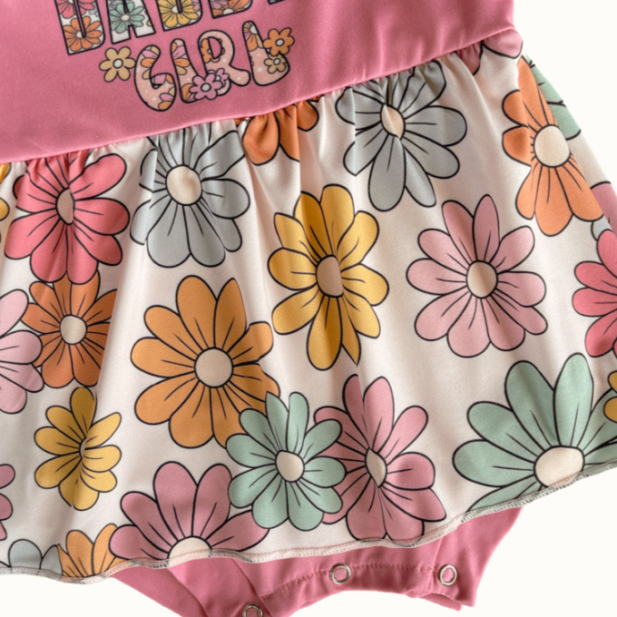 Daddy's Girl Floral Romper Dress