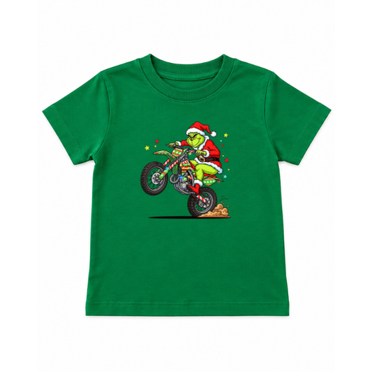Motorbike Grinch Green T-Shirt