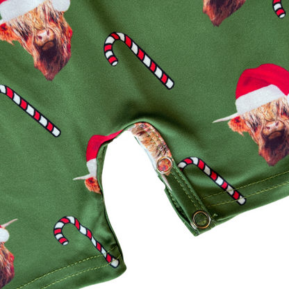 Highland Cow Christmas Candy Jumpsuit