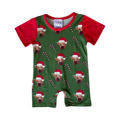 Highland Cow Christmas Candy Jumpsuit