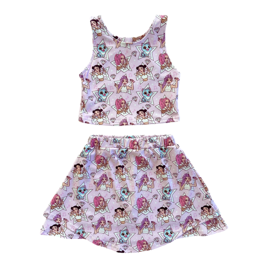 Kpop Yoga Skort Set