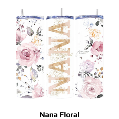 Mum Themed 20oz Skinny Stainless Steel Tumblers with Straws
