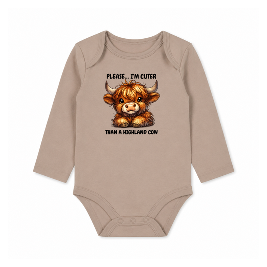 Please I'm Cuter Than A Highland Cow Onesie