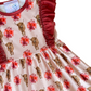 Red Floral Highland Cow Dress