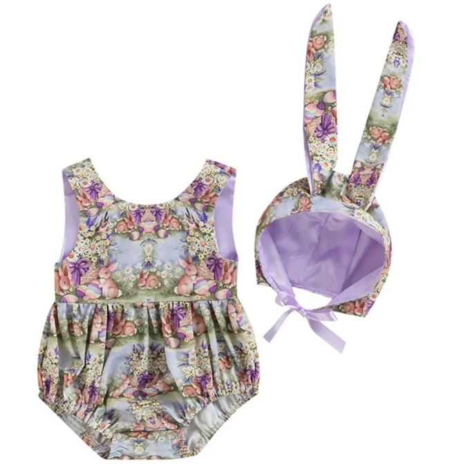 Easter Scene Romper & Bonnet