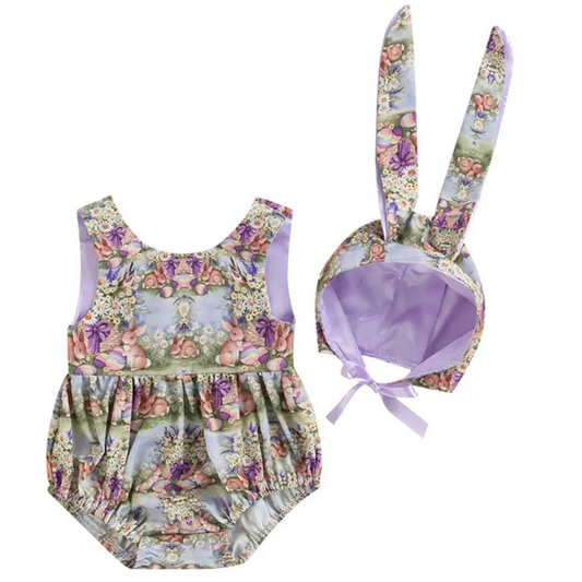 Easter Scene Romper & Bonnet