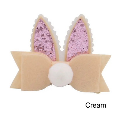 Glitter Bunny Ears Hair Clips