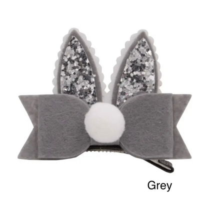 Glitter Bunny Ears Hair Clips