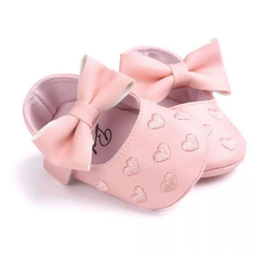 Pink Bow Baby Shoes