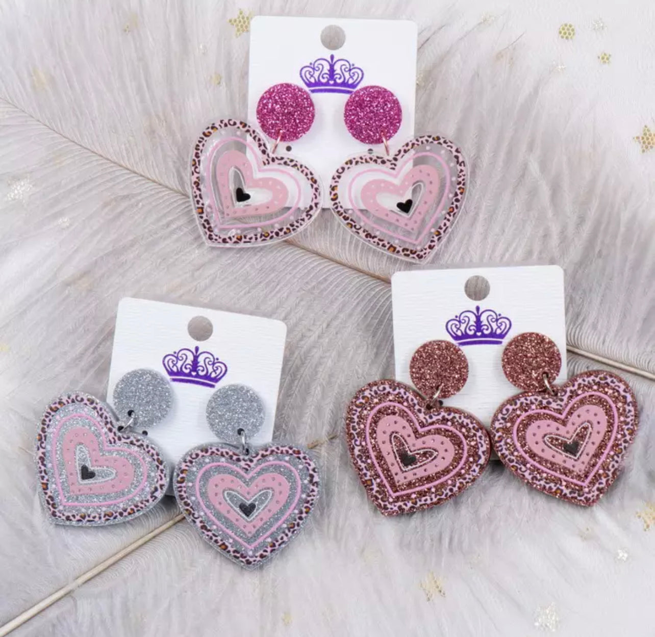 Glitter Hearts Earrings