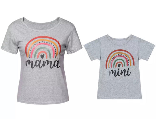 Mama & Mini Rainbow Heart Shirts