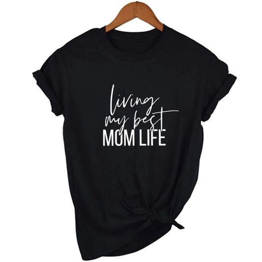 Living My Best Mom Life Shirt - Black