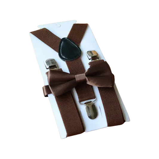 Bow-Tie & Suspender Set - Brown