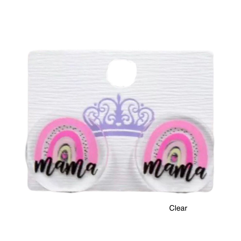 “Mama” Glitter Stud Earrings