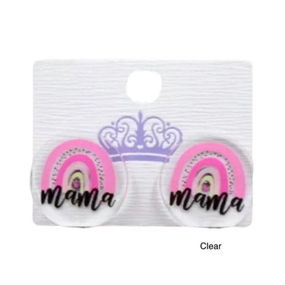 “Mama” Glitter Stud Earrings