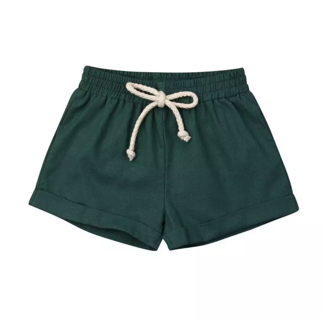 Darcy Linen Blend Shorts - Green