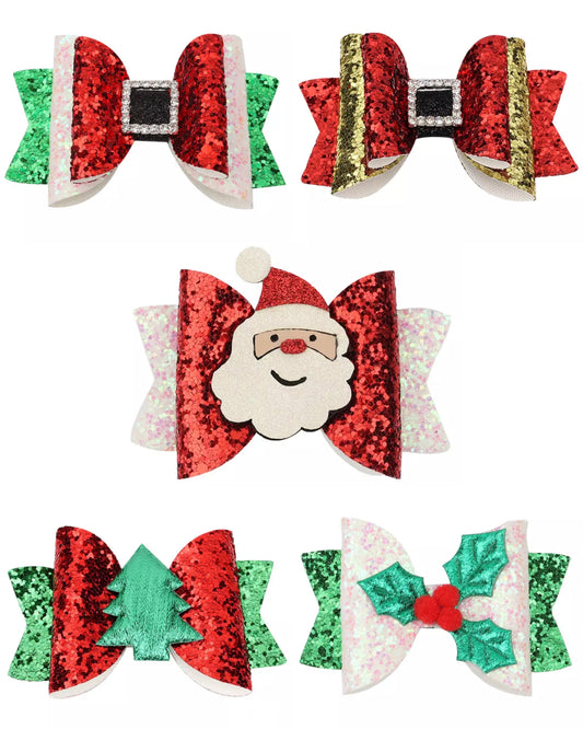 Christmas Glitter Hair Clips