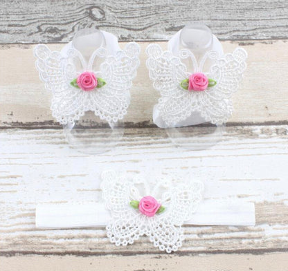 Butterfly Barefoot Sandal & Headband Set