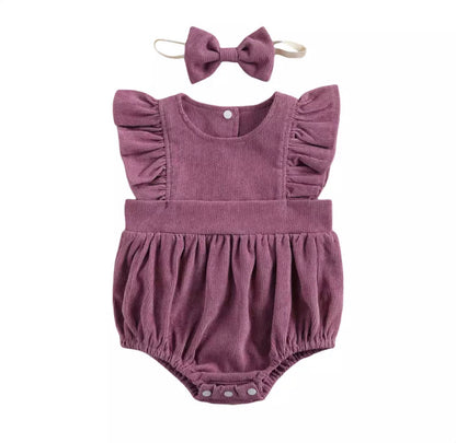 Carrie Corduroy Romper - Purple