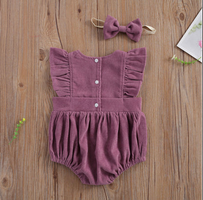 Carrie Corduroy Romper - Purple