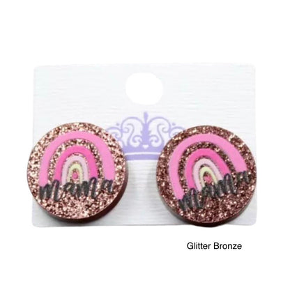 “Mama” Glitter Stud Earrings