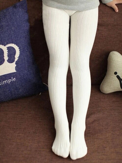 White Cotton Girls Tights