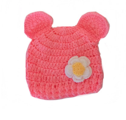 Knitted Flower Baby Beanie