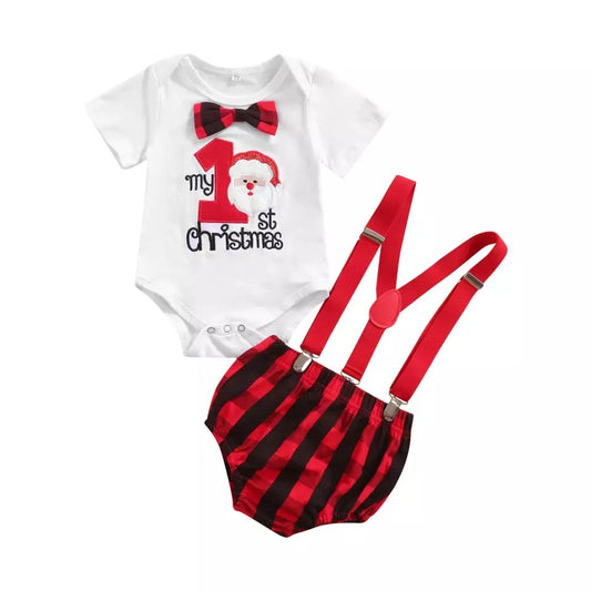 My 1st Christmas Suspender Set