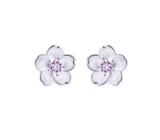 925 Sterling Silver Flower Stud Earrings