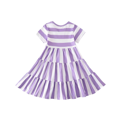 Mum & Daughter Matching Lavender Stripe Dress