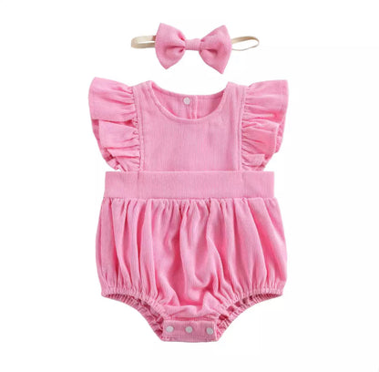 Carrie Corduroy Romper - Pink