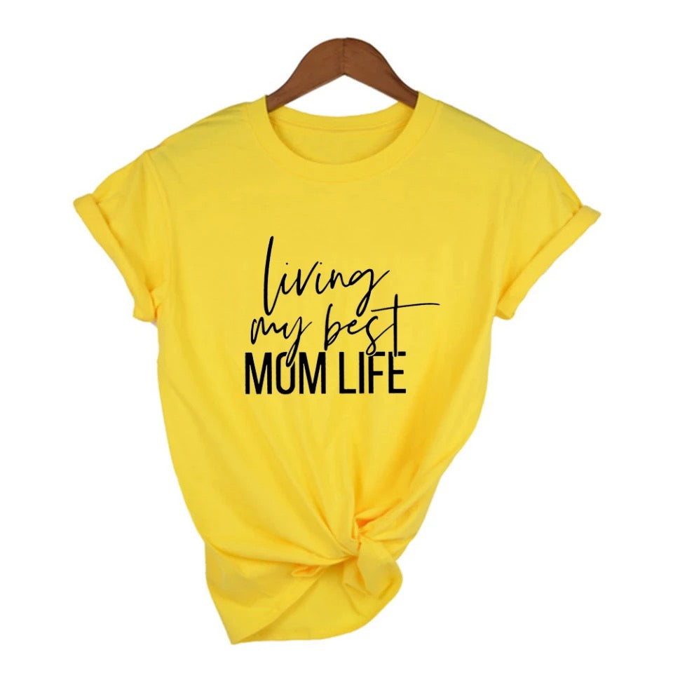 Living My Best Mom Life Shirt - Yellow