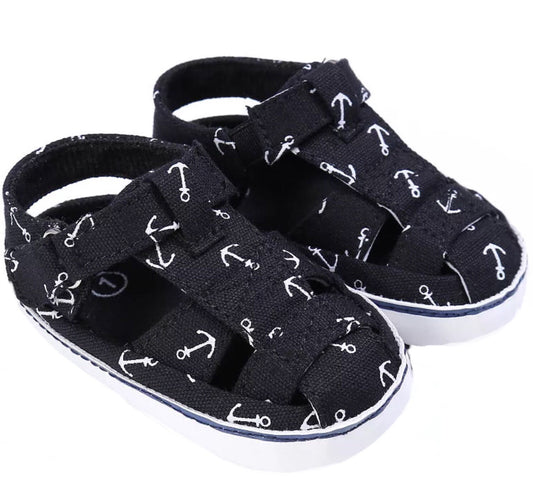 Black Anchor Boys Sandals