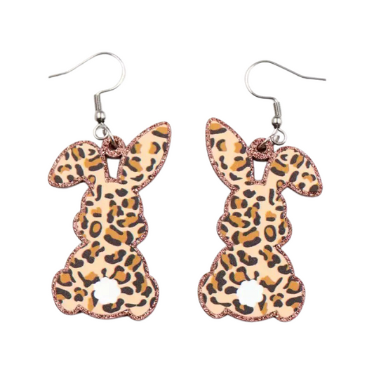 Leopard Bunny Dangle Earrings