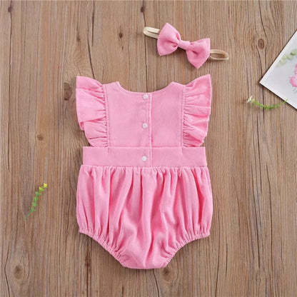 Carrie Corduroy Romper - Pink