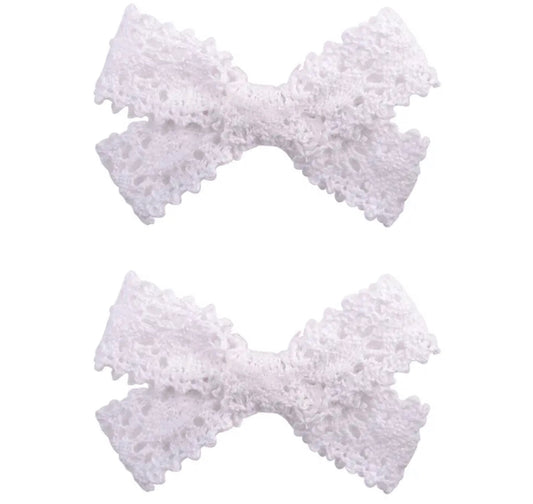 White Lace Hair Clips