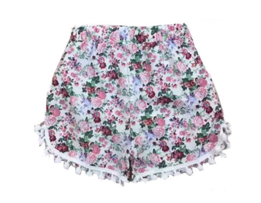 Floral Pom Pom Shorts