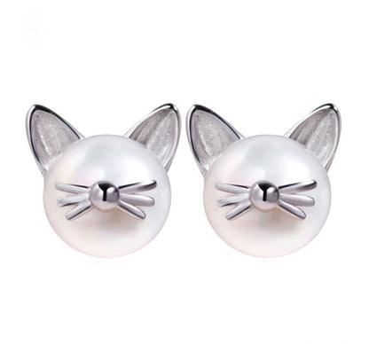 Pearl Cat Studs