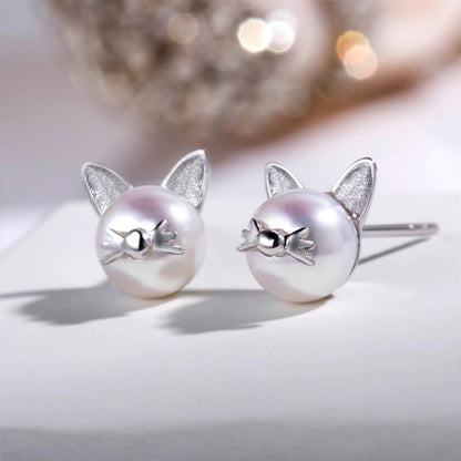 Pearl Cat Studs