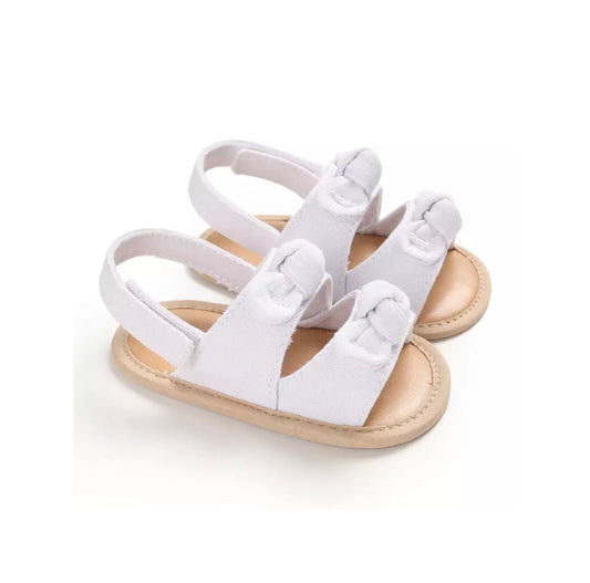 Lucy Bow Sandals - White