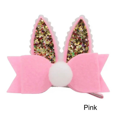 Glitter Bunny Ears Hair Clips